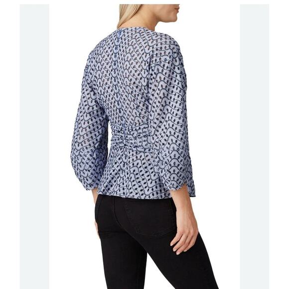 derek lam Crosby top eyelet blue S 100% Cotton - Picture 2 of 9